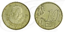 Vatikan 2011 10 Cent Benedikt Umlauf Kurs Münze Vorderseite und Rückseite zusammen