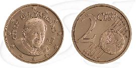 Vatikan 2011 2 Cent Benedikt Umlauf Kurs Münze Vorderseite und Rückseite zusammen