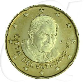 Vatikan 2011 20 Cent Benedikt Umlauf Kurs Münzen-Bildseite