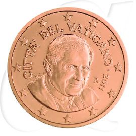 Vatikan 2011 5 Cent Benedikt Umlauf Kurs Münzen-Bildseite