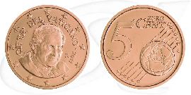 Vatikan 2011 5 Cent Benedikt Umlauf Kurs Münze Vorderseite und Rückseite zusammen