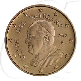 Vatikan 2014 5 Cent Franziskus Umlaufmünze Kursmünze Münzen-Bildseite