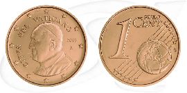 Vatikan 2015 1 Cent Franziskus Umlauf Kurs Münze Vorderseite und Rückseite zusammen