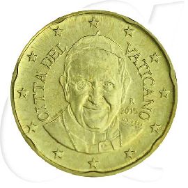 Vatikan 2015 20 Cent Franziskus Umlauf Kurs Münzen-Bildseite