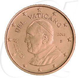 Vatikan 2015 5 Cent Franziskus Umlauf Kurs Münzen-Bildseite