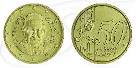 Vatikan 2015 50 Cent Franziskus Umlauf Kurs Münze Vorderseite und Rückseite zusammen