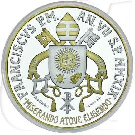 Vatikan 2019 Pietro 5 Euro teilvergoldet Münzen-Bildseite