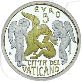 Vatikan 2019 Pietro 5 Euro teilvergoldet Münzen-Wertseite