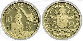 Vatikan 10 Euro Gold 2018 PP Die Taufe Münze Vorderseite und Rückseite zusammen