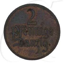 Danzig 2 Pfennig 1926 ss Wappen