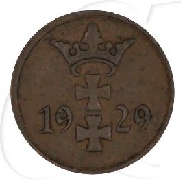 Danzig 1 Pfennig 1929 ss Wappen