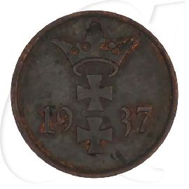 Danzig 1 Pfennig 1937 ss Wappen