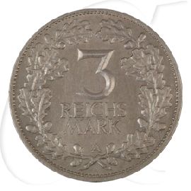 Weimarer Republik 3 Mark 1925 A vz Jahrtausendfeier der Rheinlande