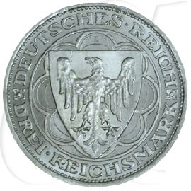 Weimarer Republik 3 Mark 1931 A vz-st 300 Jahre Brand von Magdeburg