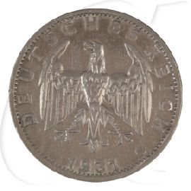 Weimarer Republik 3 Mark 1931 E ss-vz Kursmünze