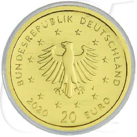 Weißstorch 2020 Gold Deutschland 20 Euro Münzen-Wertseite