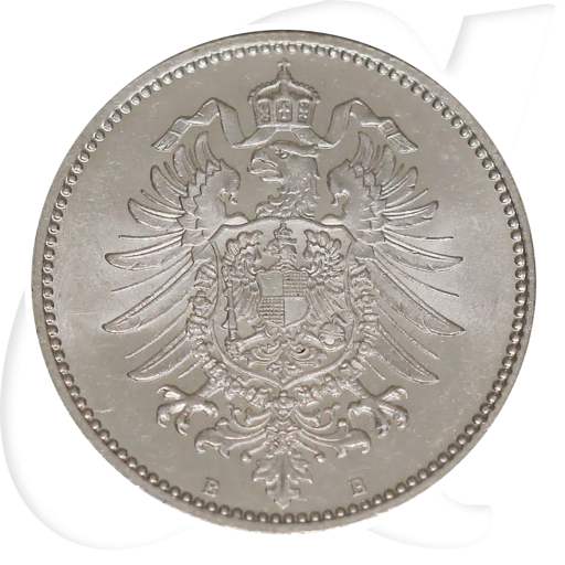 1 Mark 1875 B Kaiserreich kleiner Adler fast stempelglanz Münzen-Wertseite