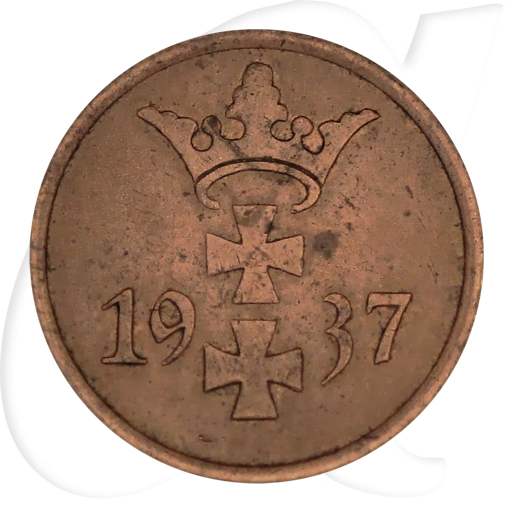 Danzig 1 Pfennig 1937 ss Wappen