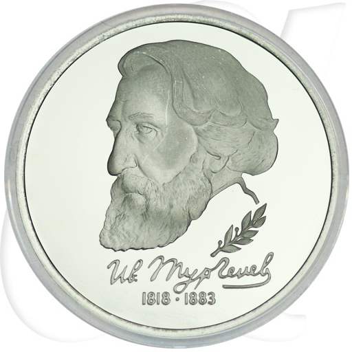 Russland 1 Rubel 1993 Cu/Ni PP Iwan Turgenjew