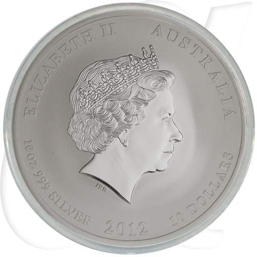 10 Dollar 2012 Drache Australien Silber Lunar Münzen-Wertseite