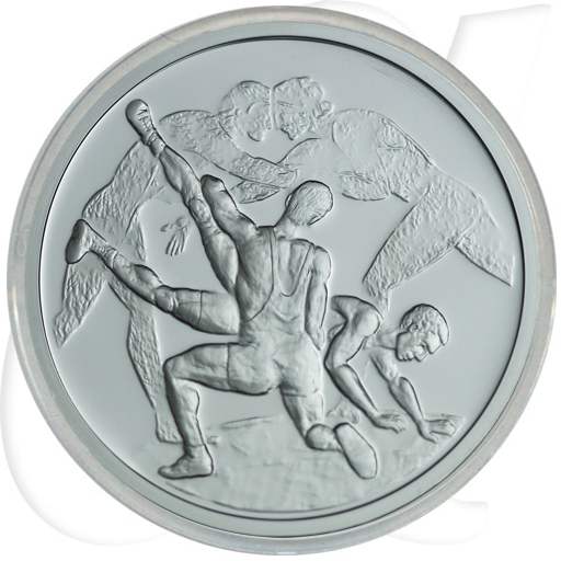 Griechenland 10 Euro Silber 2004 PP Olympia 2004 - Ringen kl. Kratzer am Rand