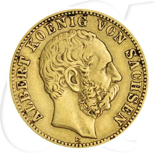 10 Mark Gold Sachsen 1874 Münzen-Bildseite