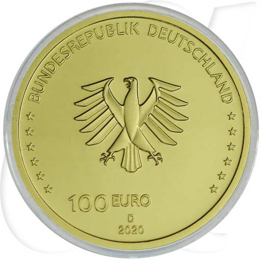 Deutschland 100 Euro Gold 2020 D OVP Säulen der Demokratie - Einigkeit