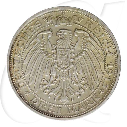 1915 Mansfeld 3 Mark Preussen Deutschland Münzen-Wertseite