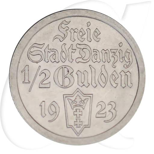 Danzig 1/2 Gulden 1923 vz Kogge