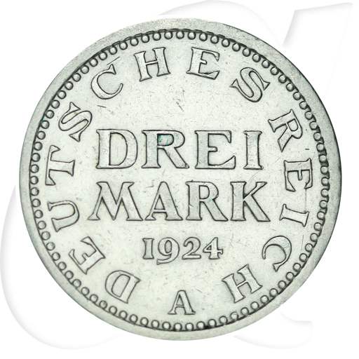 1924 A 3 Reichsmark Weimar Münzen-Bildseite
