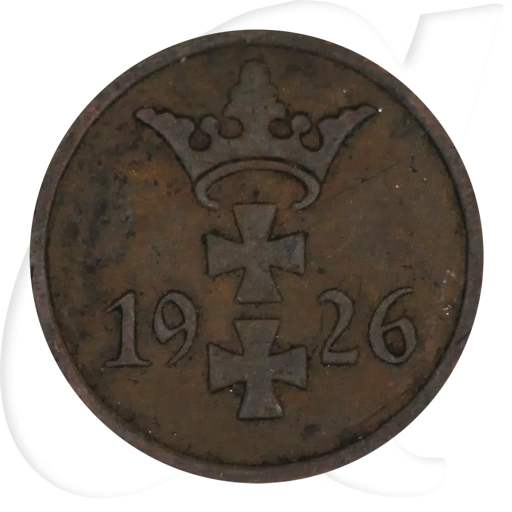 Danzig 1 Pfennig 1926 ss Wappen