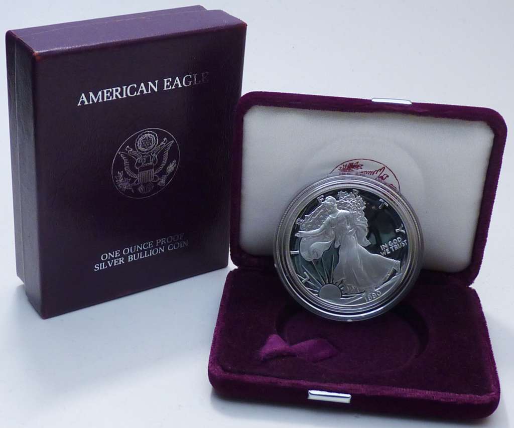 1990 USA Eagle Silver Walking Liberty proof OVP