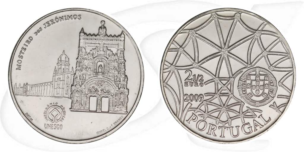 2-50-euro-portugal-2008-oberer-douro Münze Vorderseite und Rückseite zusammen