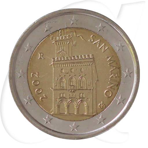 San Marino 2 Euro Kursmünze 2002 prägefrisch/vz-st