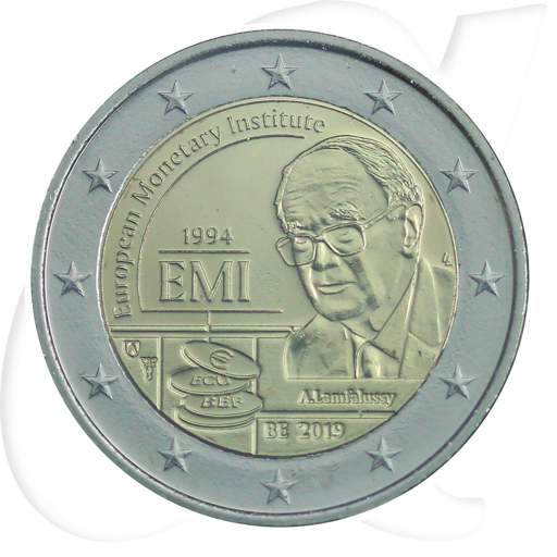 2 Euro Belgien 2019 Währungsinstitut Münzen-Bildseite