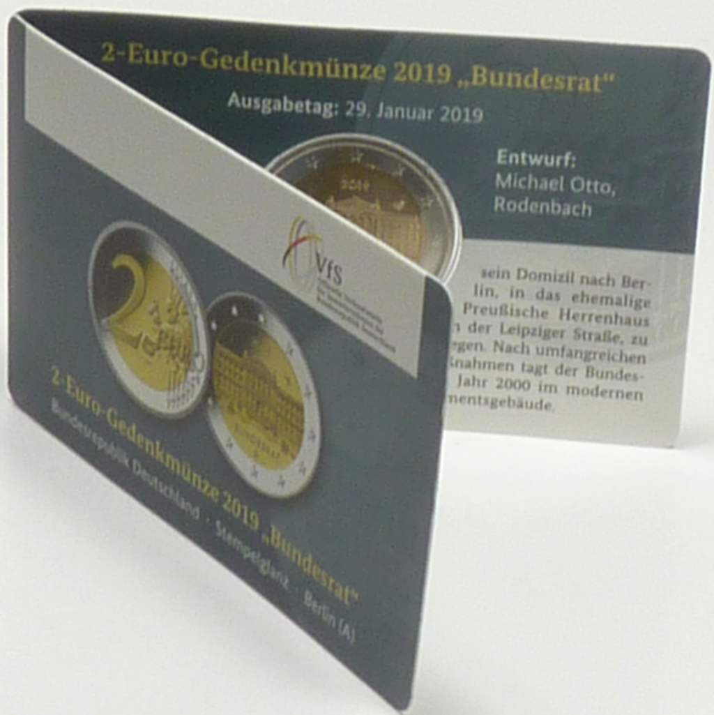 2 Euro Deutschland 2019 Bundesrat A Blister