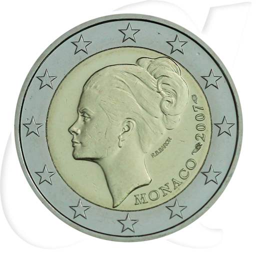 2 Euro Münze Monaco 2007 Münzen-Bildseite