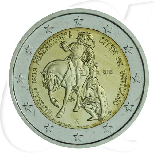 2 Euro Münze 2016 Vatikan Münzen-Bildseite