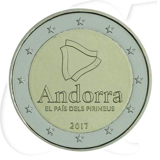 2 Euro Münze 2017 Andorra Münzen-Bildseite