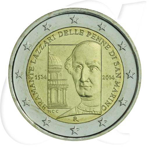 2 Euro Münze San Marino 2014 Münzen-Bildseite