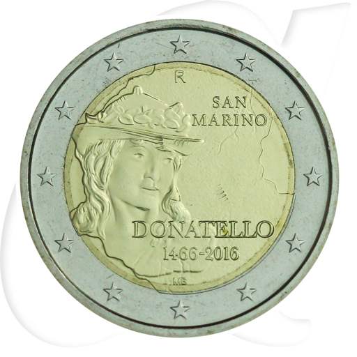 San Marino 2 Euro 2016 550. Todestag von Donatello st lose