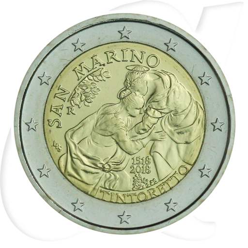 2 Euro Münze San Marino 2018 Münzen-Bildseite