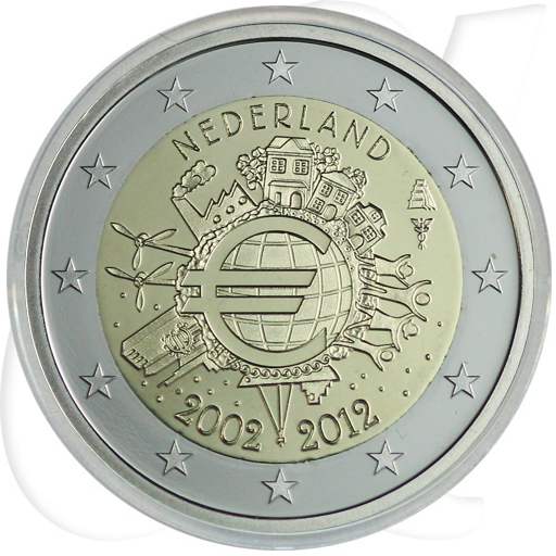 Niederlande 2 Euro 2012 10 Jahre Euro-Bargeld PP OVP