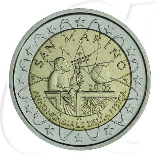 2 Euro San Marino 2005 Galilei Münzen-Bildseite
