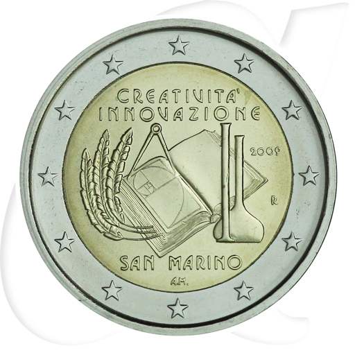 San Marino 2 Euro 2009 Kreativität und Innovation st OVP Blister