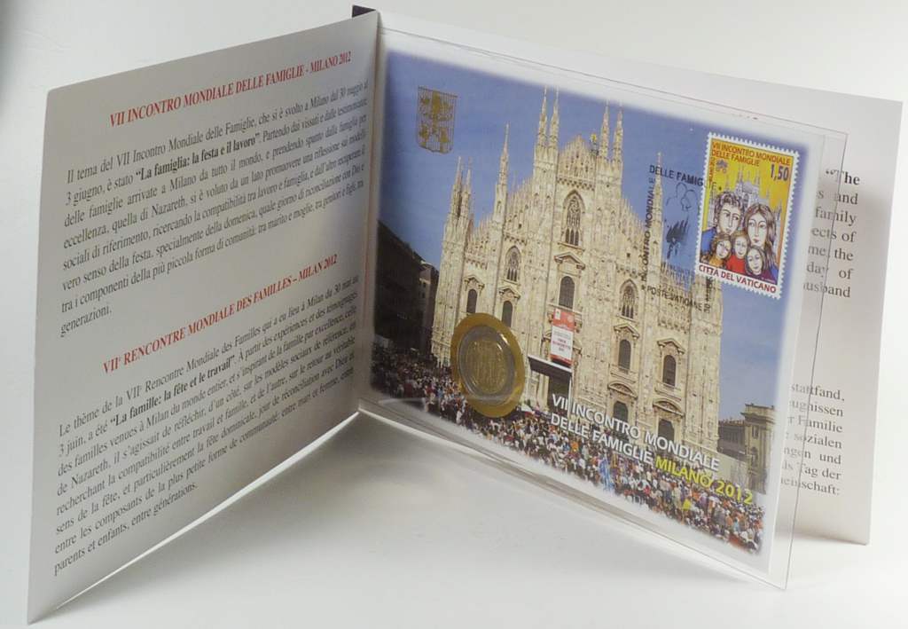 2 Euro Vatikan 2012 Mailand Weltfamilientreffen Numisbrief OVP