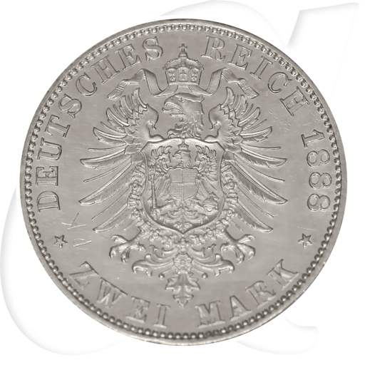 Deutschland Preussen 2 Mark 1888 ss-vz min. ber. Friedrich III.