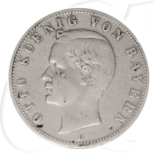 2 Mark Otto König von Bayern 1902 Münzen-Bildseite