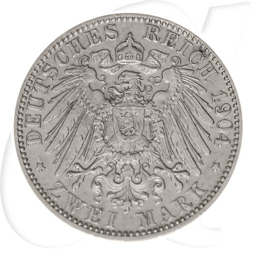 2 Mark Otto König von Bayern 1904 Münzen-Wertseite