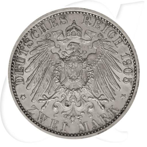 2 Mark Regierungsjubiläum Schwarzburg Sondershausen 1905 Münzen-Wertseite
